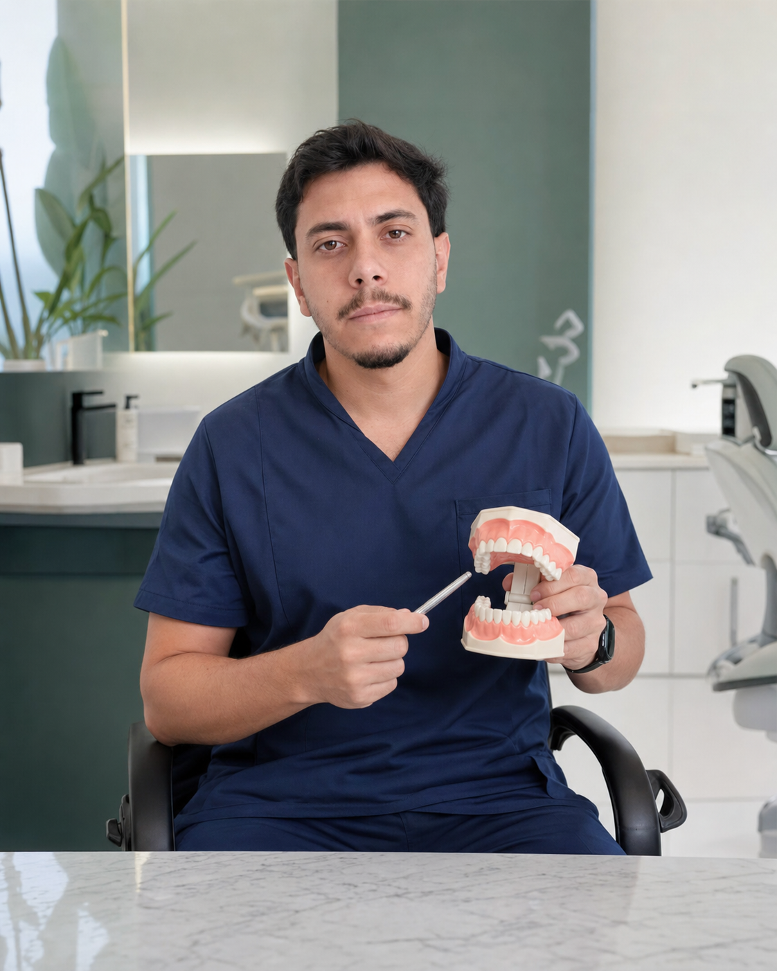 Dr. Victor Valadares produzindo conteúdo sobre odontologia